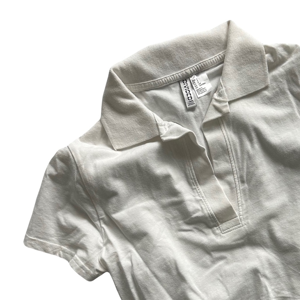 H&M White Collared Crop Top - Size S - Never Worn